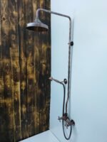 Copper Shower Mixer, 8" Round Copper Shower head and Hand Shower - Image 6