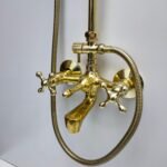 Traditional Solid Brass Rigid Riser Shower Mixer with 8″ Round Head - Image 3