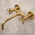 Unlacquered Brass Bathroom Tub Filler Faucet