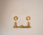 Unlacquered Brass Wall Mounted Bathroom Faucet with Cross Handles - Image 5