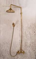 Unlacquered Brass Shower System - Brass Round Head - Image 2