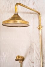 Unlacquered Brass Shower System - Brass Round Head - Image 3