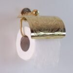 Solid Brass Toilet Paper Holder, Handcrafted Powder Room Roll Holder - Image 5