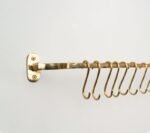 Unlacquered Brass Pot Rail – Handmade Wall Mounted Kitchen Rack with Hooks - Image 3