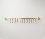 Unlacquered Brass Pot Rail – Handmade Wall Mounted Kitchen Rack with Hooks - Image 2