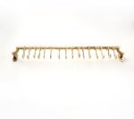 Unlacquered Brass Pot Rail – Handmade Wall Mounted Kitchen Rack with Hooks - Image 4