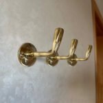 Handmade Unlacquered Brass Wall-Mounted Coat Hook - Image 2