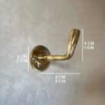 Handmade Unlacquered Brass Wall-Mounted Coat Hook - Image 3