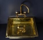 Unlacquered Brass Undermount Single Bowl Kitchen Sink - Image 4