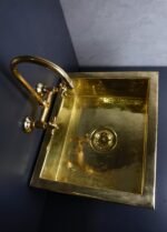 Unlacquered Brass Undermount Single Bowl Kitchen Sink - Image 5
