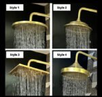 Unlacquered Brass Exposed Shower System with Handheld Tub Faucet - Image 4