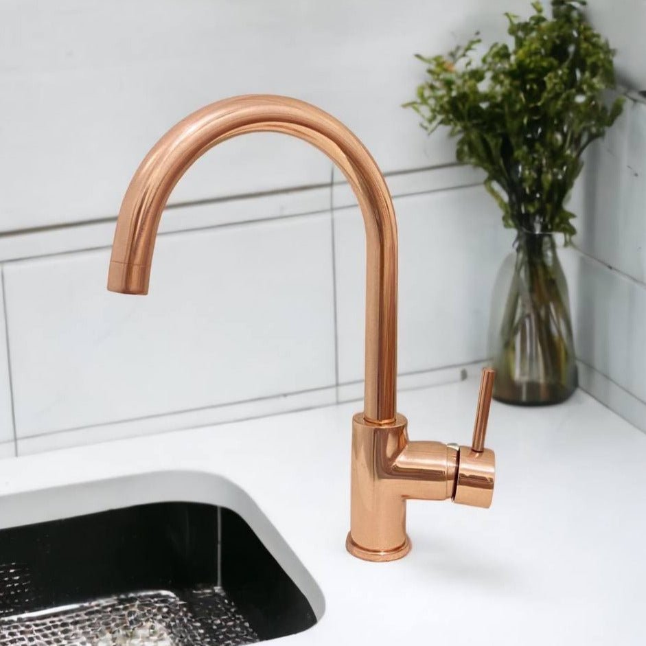 zayian-unlacquered-brass-copper-kitchen-mixer-tap-single-handle-39986426839269 Copper Kitchen Mixer Tap Single Handle - Image 1